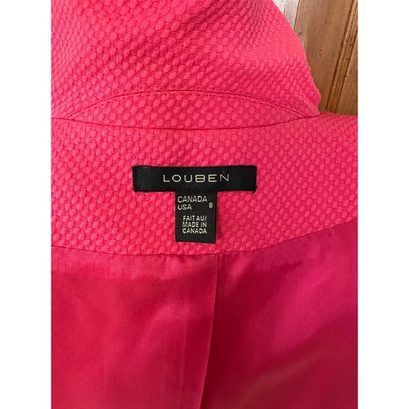 LOUBEN Hot Pink Textured Blazer Jacket Women's Size 8 Button Front - Picture 4 of 10